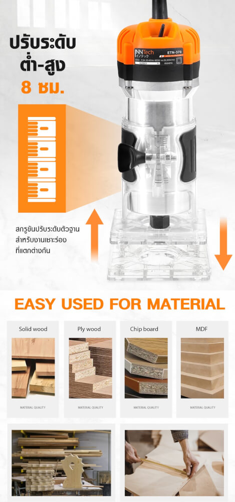 เครื่องเซาะร่อง InnTech รุ่น ETN-370 820 วัตต์